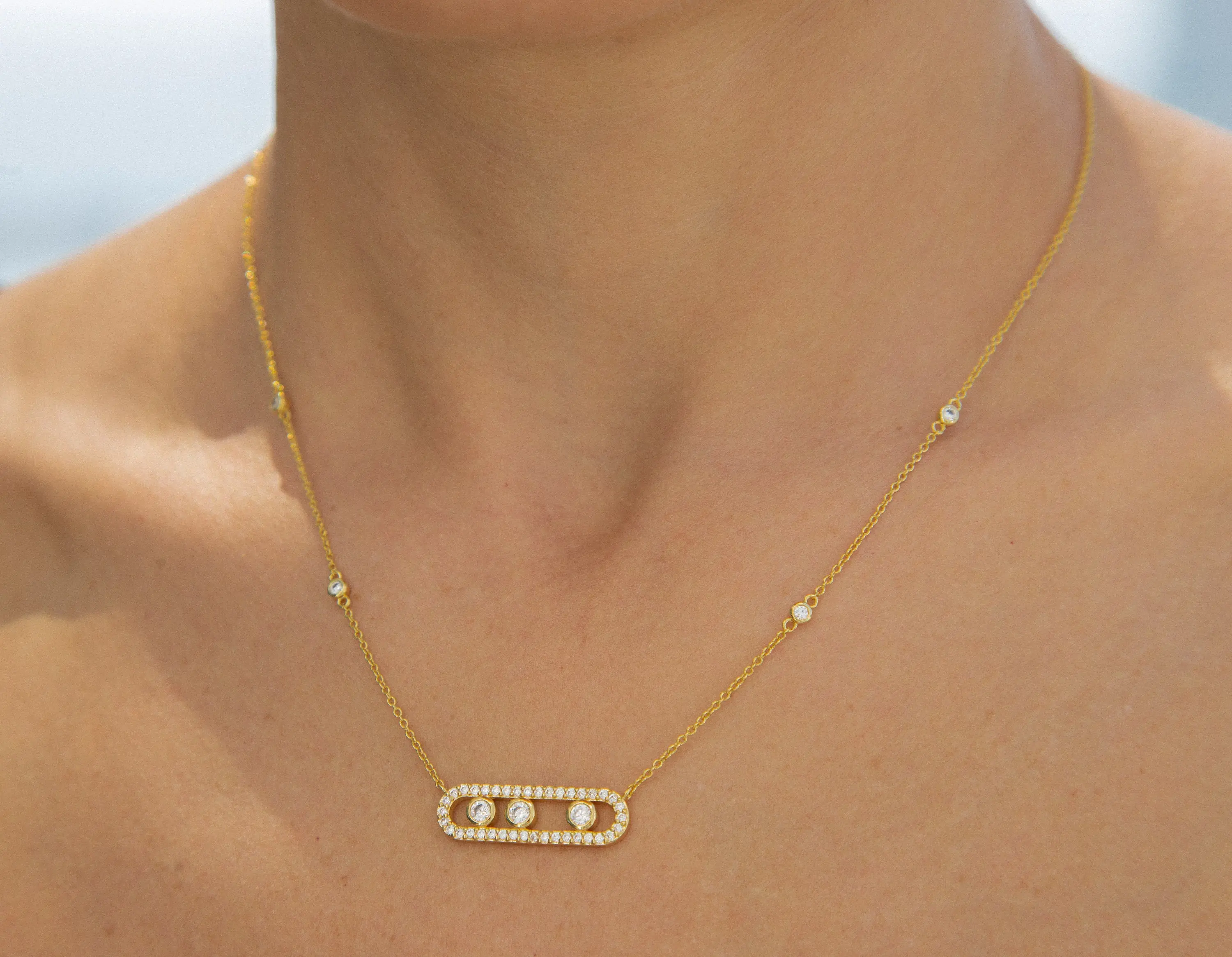 Diamond Pendant Necklace, luxury necklace, Lightweight Necklace, Long, Trendy, Everyday Necklace for Women, Handmade Gift for Her