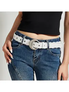 New Korean-style ins wind white lace waist belt women's versatile decorative skirt niche leather belt