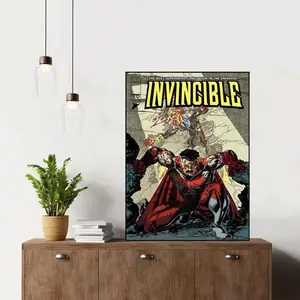 Invincible Comic Poster, Omni-Man Superhero Battle Wall Art, Comic Book Poster for Room Decor, Gift For Fans