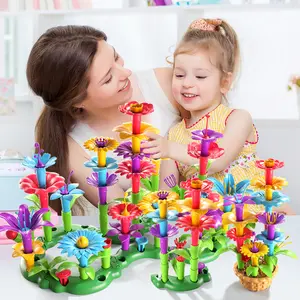 Garden-Themed BPA-Free Latex-Free Building Block Set, Easy-to-Assemble STEM Learning Toy for 3-4 Years, Develops Hands-On Skills Imagination Logical Thinking, Ideal Gift for Mother’s Day Children’s Birthdays