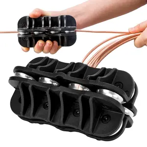 3/8-inch Handheld Brake and Fuel Line Straightener - Quickly straightens bent/coiled tubing for brake and fuel lines – suitable for copper, aluminum | Durable ABS and alloy rollers | Easy-grip design | Pipe Straightener