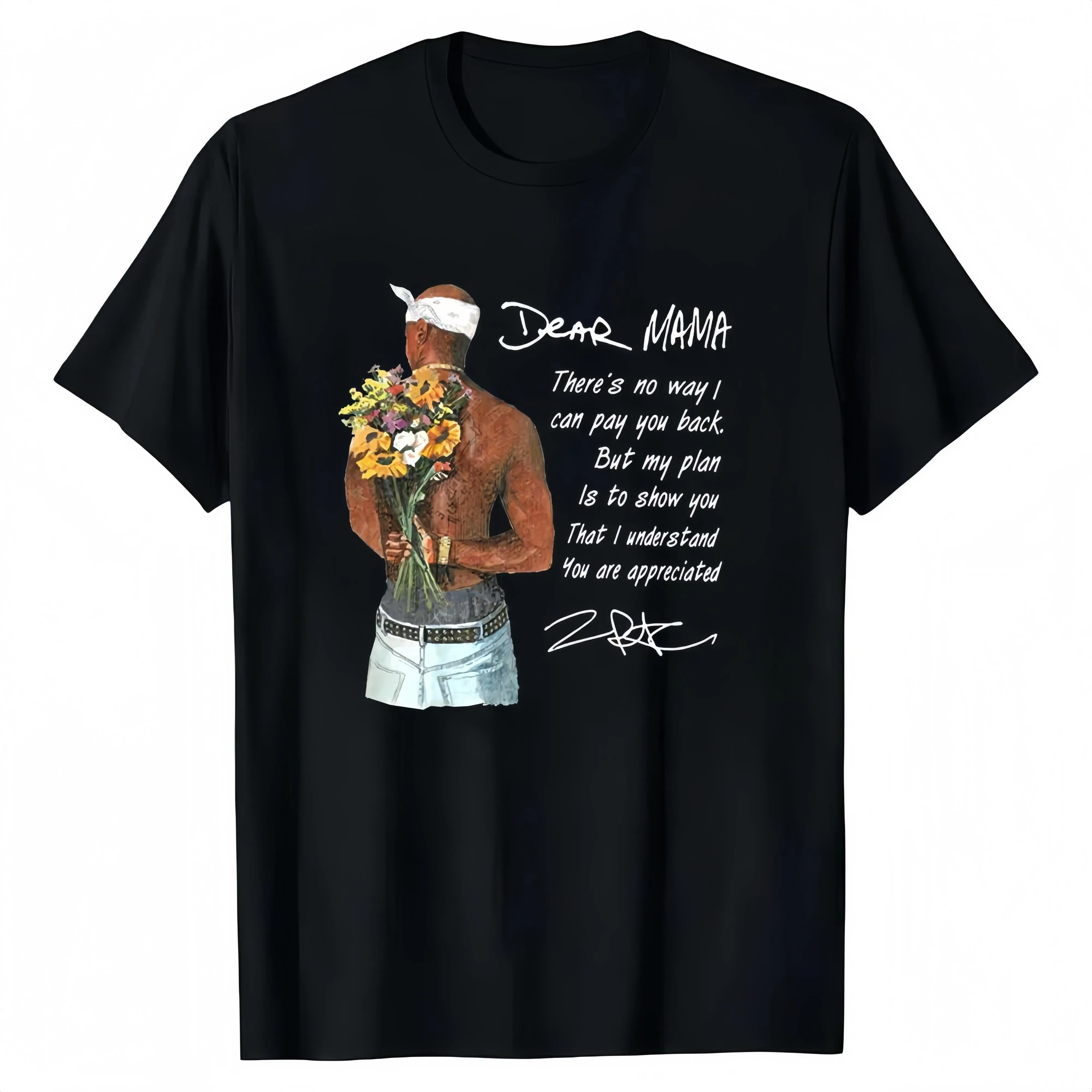 [100% Cotton]Happy Mother's Day Dear Mama Tupac Unisex Shirt There's No Way I Can Pay You Back Tee 100% Cotton Relaxed Fit Vintage Rapper T Shirt for Womenswear - Top