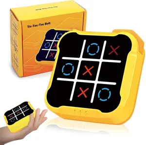 Tic-Tac-Toe Belt Electric Portable 4-in-1 Sensory Puzzle Game for Kids - Two-Player Duel, Memory Flash, Whack-a-Mole Modes for Travel Home School Fun