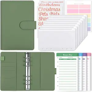 Budget Binder with 8 count Zipper Envelopes, Organizer for  with 12 count Expense Sheets & 24 Rose  Sticky Labels