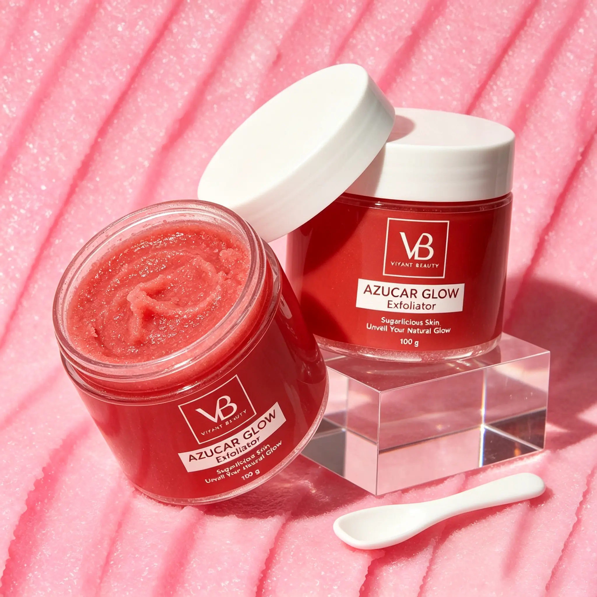 VB BLANQUEACULOS AZUCAR GLOW Exfoliant & Brightening Sugar Scrub Hydrating Exfoliating Facial Cleanser for Smooth Skin 100g