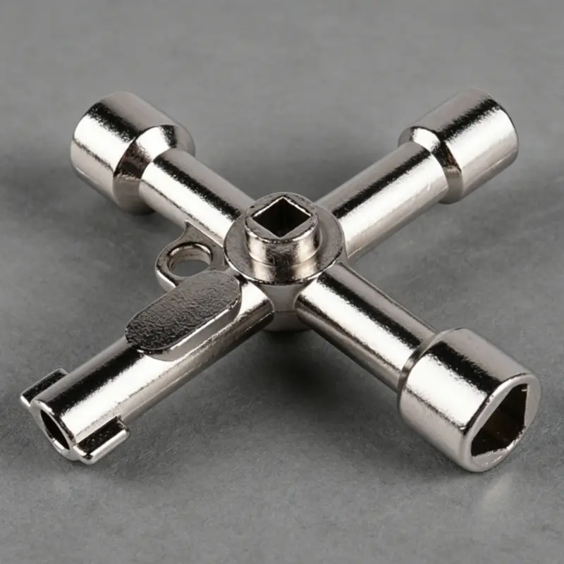 Alloy Multi-functional Cross Wrenches 2-piece Set Durable Industrial-grade Tools for Electrical Control Boxes Elevator Doors Faucet Valves