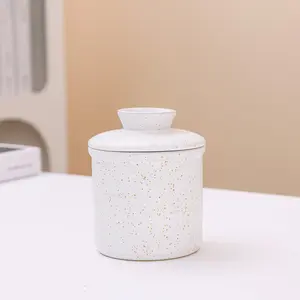 Home Ceramic Butter Container, Moisture-Proof Lid Design, Ideal for Freshness Preservation, Creative Western Style Storage Solution