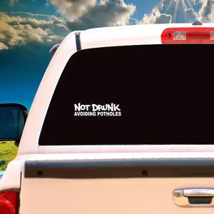 Funny "Avoid Pits and Stay Drunk" Car Stickers - Durable Adhesive Graphics for Vehicle Windows and Trucks