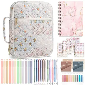 Bible Cover Case for Women Large Bible Bag, Bible Study Supplies Journaling Kit Quilted Church Bag with Handle, Puffer Carrying Case w/Tabs Accessories Easter Mothers Day Christian Gifts for Women Mom