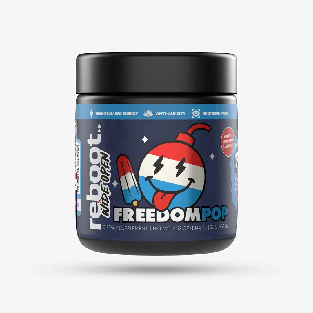Reboot Wide Open Bomb Pop Energy Drink Powder Mix | Brain & Body Support | 42 Servings