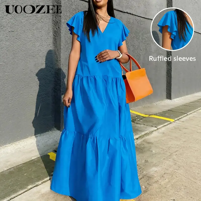 slim fit dress slacks Lizakosht Women Loose Sexy Halter Dress Casual Sleeveless Solid Irregu main image 1