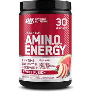 Optimum Nutrition Amino Energy - Pre Workout with Green Tea, BCAA, Amino Acids, Keto Friendly, Green Coffee Extract, Energy Powder - Fruit Fusion, 9.5 Ounce, 30 Servings (Packaging May Vary)