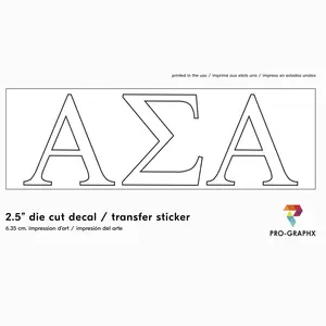 Pro-Graphx Alpha Sigma Alpha Sticker Greek Sorority Decal for Car, Laptop, Windows, Officially Licensed Product, Girls College Group Monogram Design 2.5" Tall - White