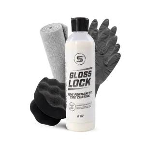 Stealth Supply Gloss Lock Tire Coating - Non-Slinging Semi-Permanent Protection Against UV Rays, Road Grime, Dust, Brake Dust & Contaminants