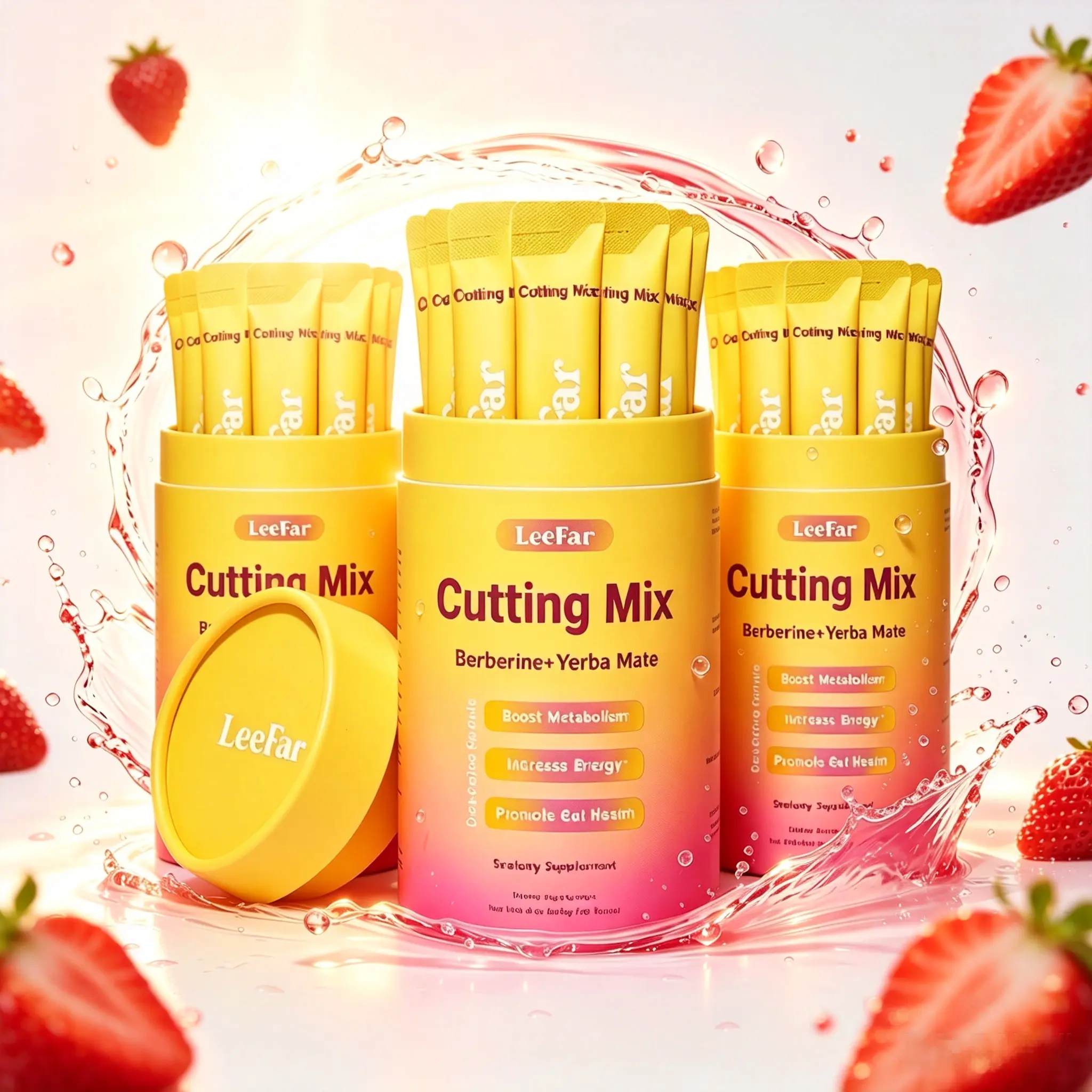 [Live Exclusive ] 3 PACKS Strawberry Supplement | Cutting Drink Mix –| Strawberry Açaí Flavor – 30 Servings