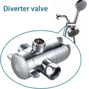 3-Way G1/2 Shower Diverter Valve, 20mm Diameter, Universal Shower System Replacement, Hand Held Showerhead Compatible, Easy Installation