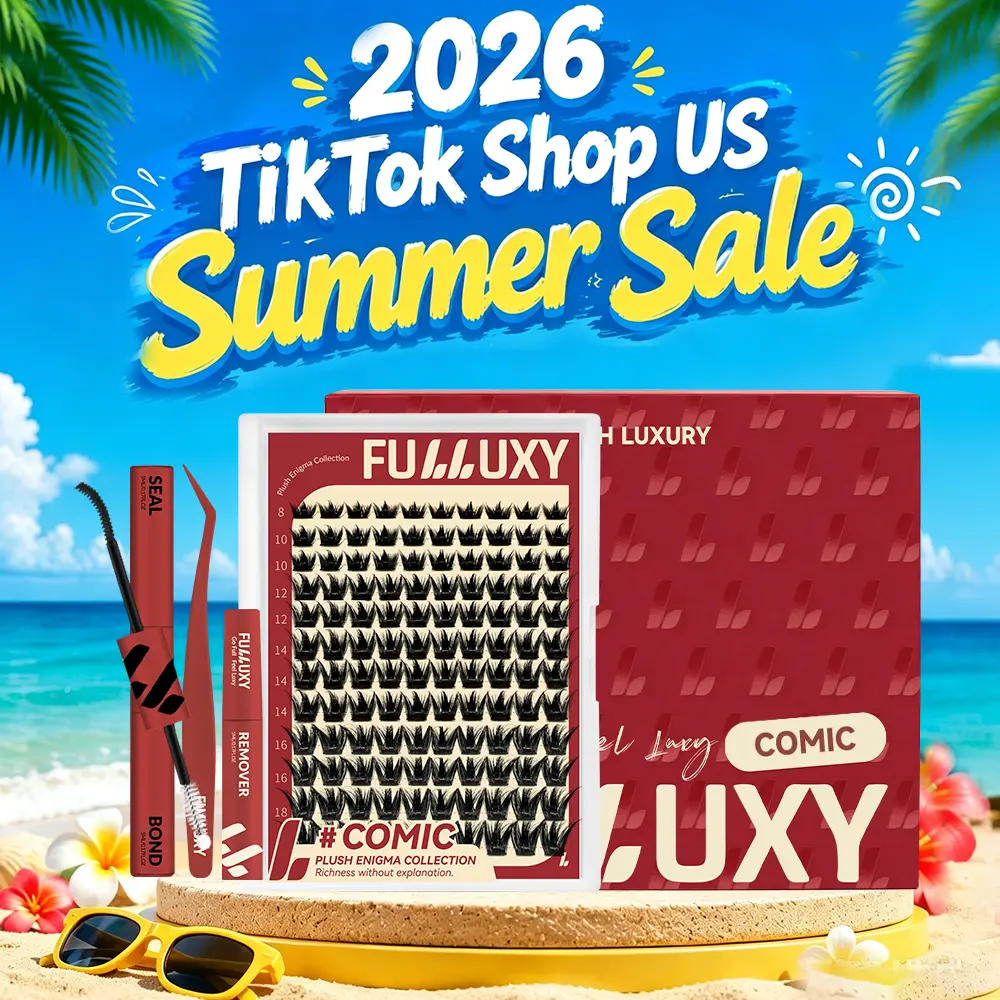 Comic | Fulluxy Plush Enigma Collection DIY False Eyelashes for Dense Full Glam Look | Ultra-Dense Wispy Cluster Lashes with Soft Volume | Waterproof, Long-Lasting, Lightweight | Beginner-Friendly DIY Lash Extensions