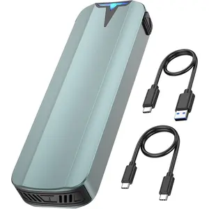 NVMe Enclosure, M.2 SSD Case, Tool-Free 10Gbps USB 3.2 Gen2 M2 SATA External Adapter, Upgrade Cooling Design, Support High Speed UASP Trim for M & M+B Key and Size 2230/2242/2260/2280 SSDs (Max 4TB)