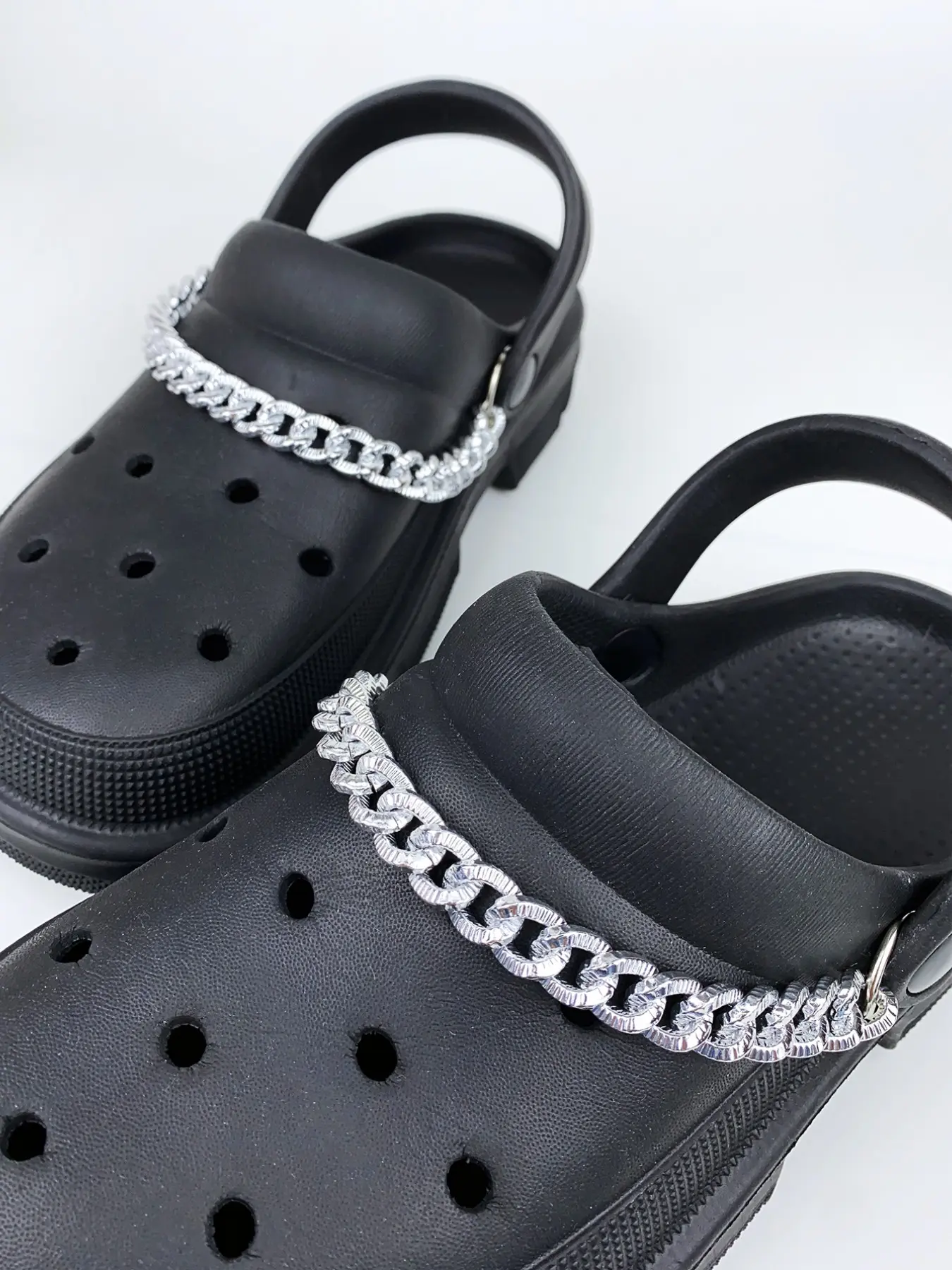 2 Pcs Fashion Beach Shoe Decorative Chains, New Punk Style Creative Street Shoe Chain, DIY Detachable Aluminum Shoe Lanyard, Shoe Accessories Only, Shoe Chain Charm, Shoe Charms, Shoe Decoration Charms