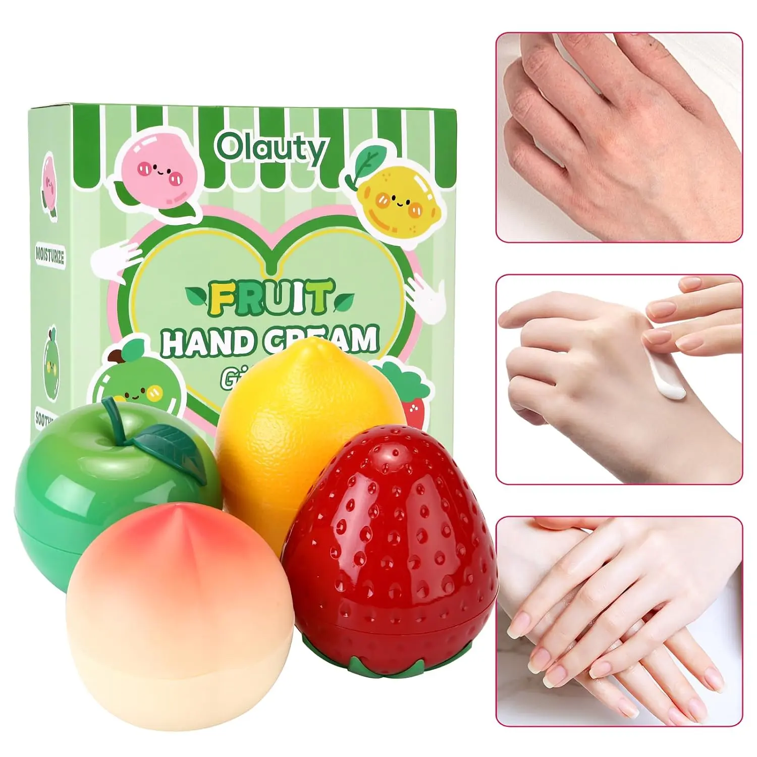 2/4 Pcs Fruit Hand Cream Set, Peach Lemon Strawberry Apple - Creamy Texture, Nourish & Moisturize Dry Rough Hands, Soften & Repair Skin, Ideal Gift Choice