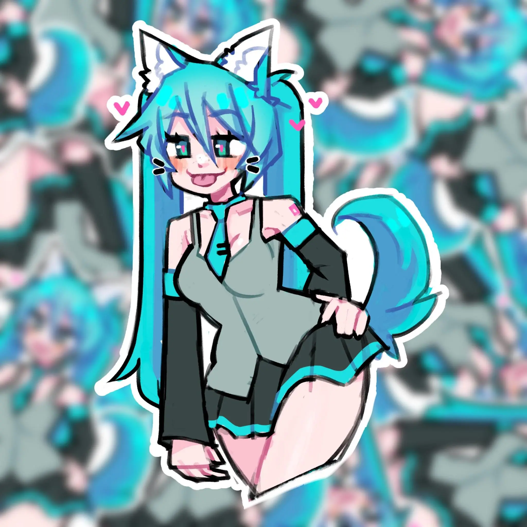 Blep Neko Anime Vinyl Sticker | Cute Matte Die Cut Decal