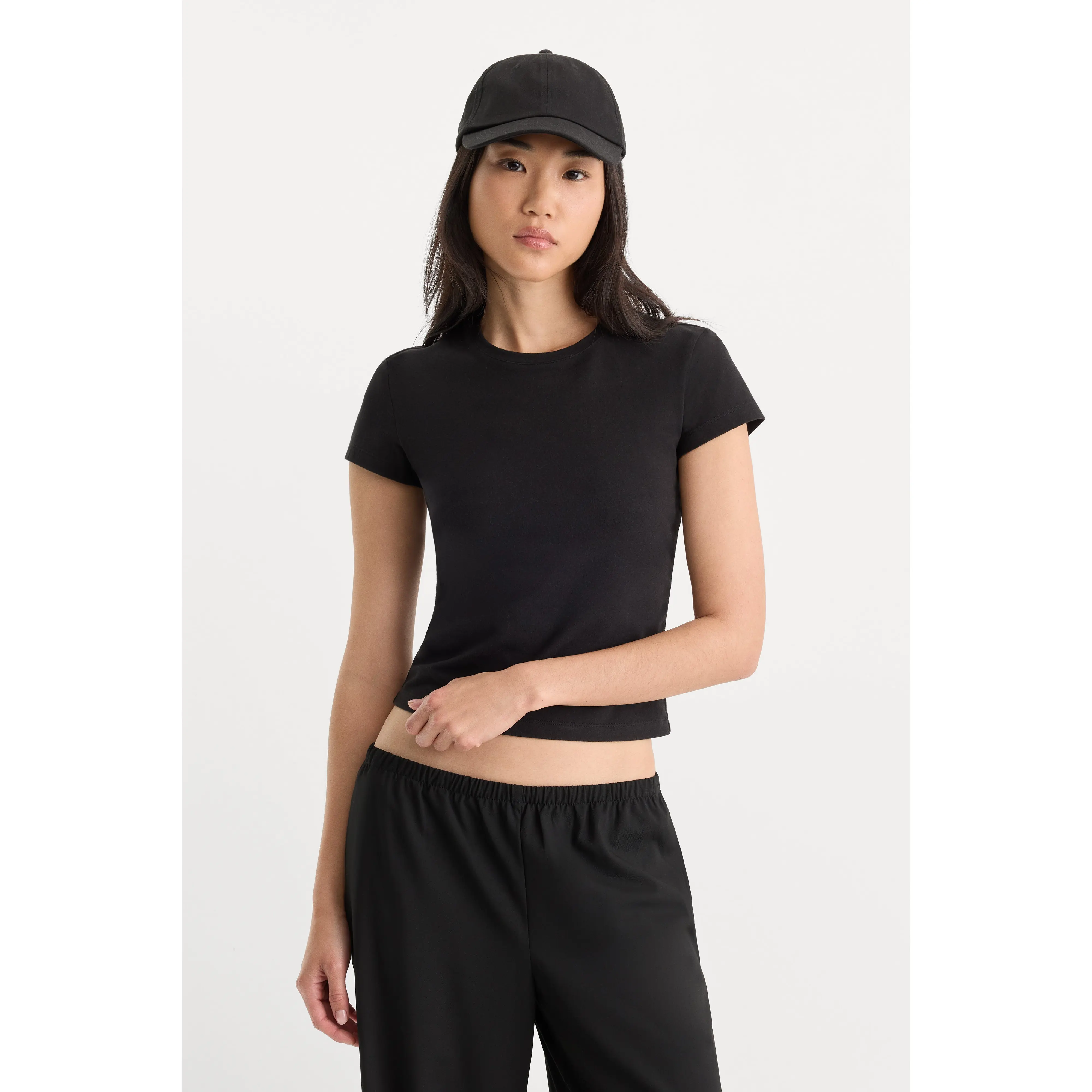 THE CAP SLEEVE TEE | BLACK001