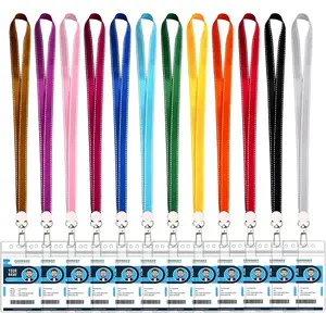 12 Pack Cruise Lanyards for ID Badges, Colorful Lanyard with ID Holder, Lanyards for Cruise Ship Cards with  ID Badge Holder (12 Colors)