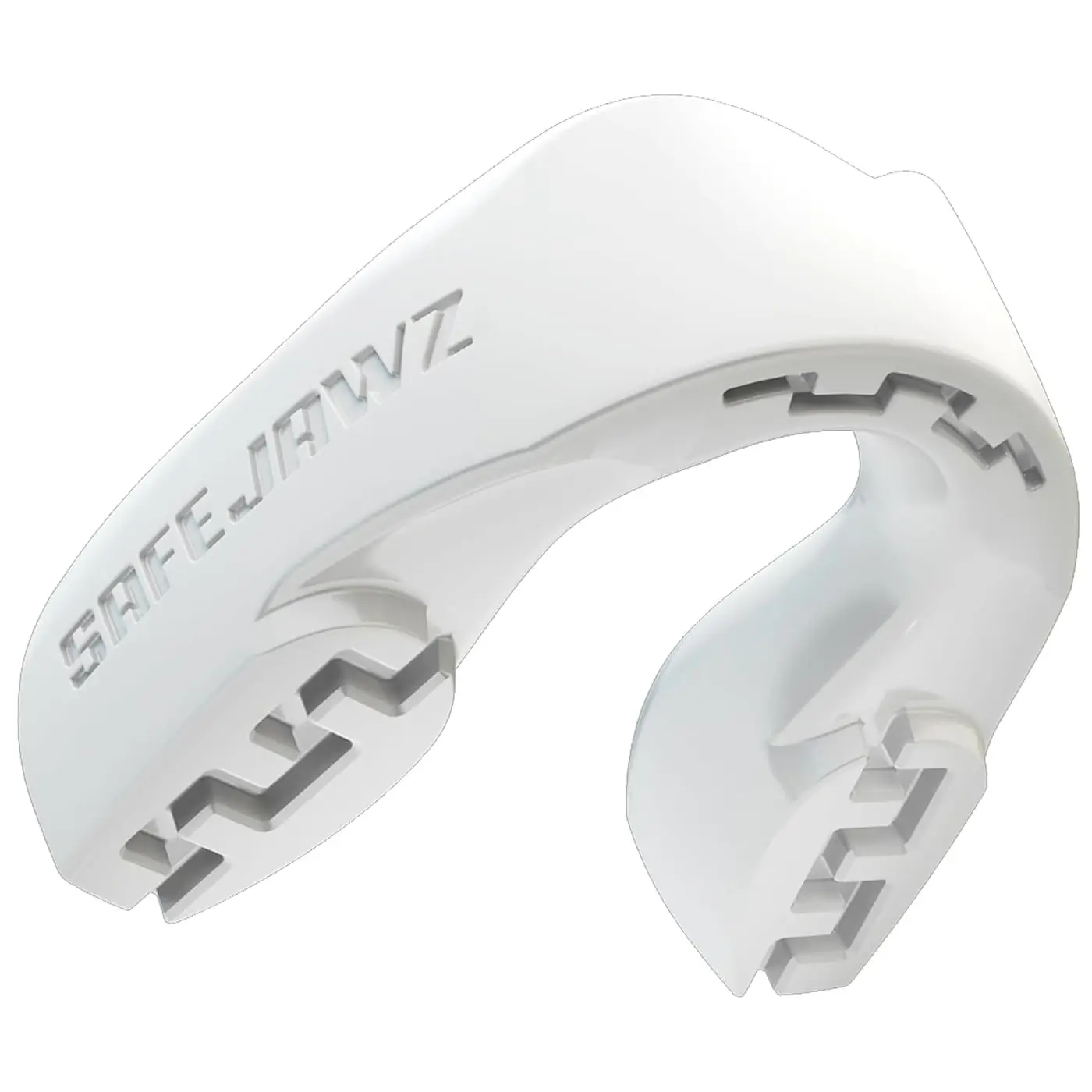 SafeJawz INTRO Slim Fit Sports Mouth Guard with Case for Football, Basketball, MMA, Hockey, Lacrosse, Wrestling - Adult 12+ Years - WHITE