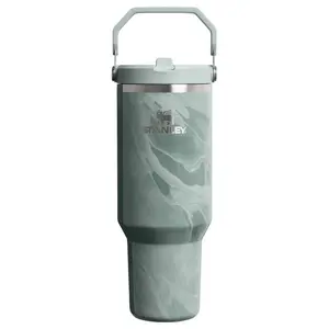 Stanley 40 oz Stainless Steel Ice Flow Flip Straw Tumbler Agate Calacatta