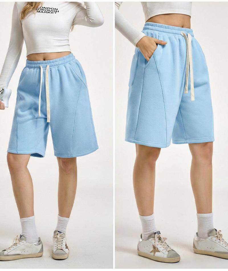 Women’s casual athletic shorts  drawstring, elastic waistband—suitable for outdoor sports, fitness, running, and casual wear; women’s shorts, athletic shorts, womenswear