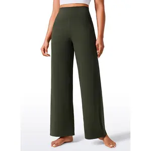 CRZ YOGA Womens Butterlift High Waisted Wide Leg Pants with Pockets 31" - Yoga Lounge Buttery Soft Comfy Casual