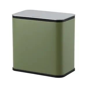 Small Stainless Steel Trash Can with Lid and Charcoal Filter, 1.3 Gallon Odor Sealed Garbage Bin with Removable Inner Bucket, Compact Waste Basket for Kitchen Bathroom Office Under Sink Cabinet Countertop Wall Mount