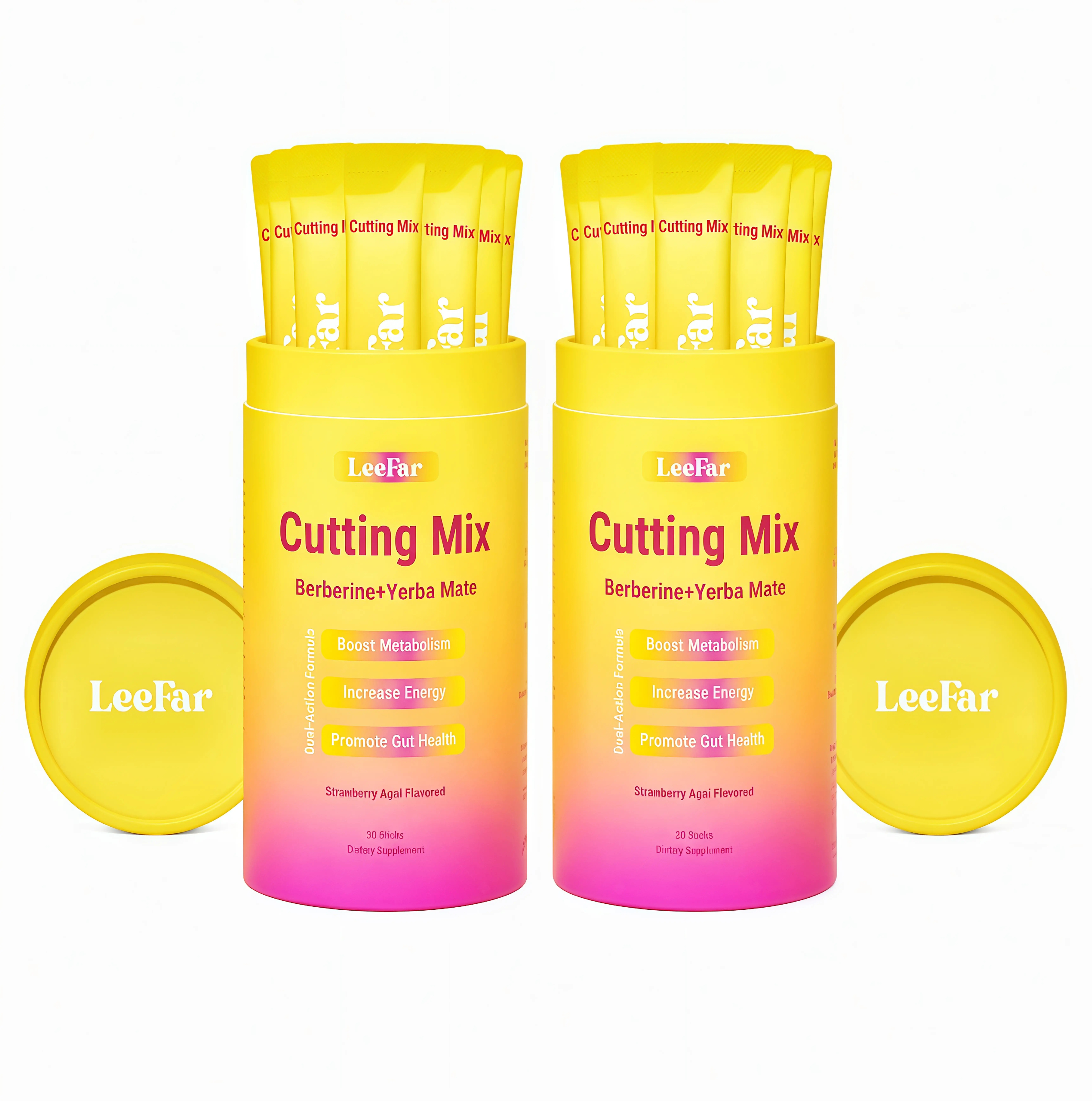 2 Pack LeeFar Cutting Drink Mix – | KC Strawberry Açaí Flavor – | (30 Servings)