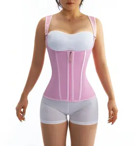 Waist Trainer Vest with Zipper and Hooks, Made with Latex for Maximum Tummy Control and Back Support, Your Secret for a Holiday Party Hourglass Figure