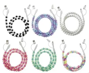 Beaded Charger Bracelet Multicolor Versatile Phone Accessory with USB Connector for Everyday Use Stylish & Practical Charging Solution