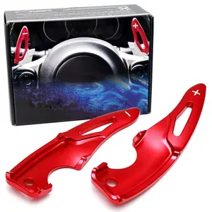 iJDMTOY JDM Style RS Red Aluminum Large Paddle Extensions For Subaru 2017-2021 BRZ, 2017-2021 Toyota GT86