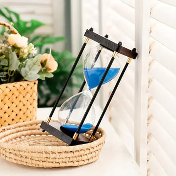 Large Sand Timer,Hourglass Timer 60 Minutes,Vintage Wooden Hour Glass Timer,Modern Home Kitchen Office Decoration