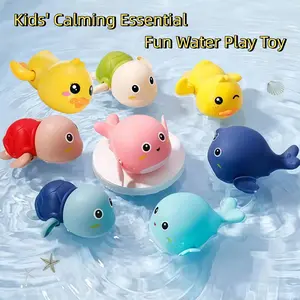 Children Bath Toy Set Duck Turtle Dolphin Water Play Toys, Bathroom Bathtub Fun for Boys Girls, Summer Toy Baby Calming Tool