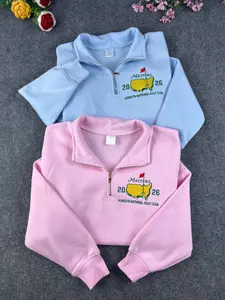 Masters Golf Embroidered Quarter Zip Sweatshirt, Unisex Golf Crewneck, Augusta Golf Tournament Shirt, Golf Lover Gift, Preppy Golf Aesthetic Sweater, Country Club Style Pullover, Vintage Golf Apparel, Sports Fan