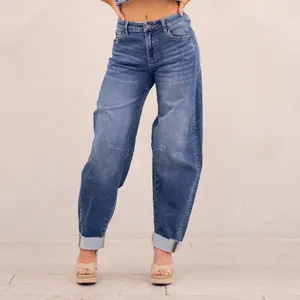 KanCan Maeby Knit Low Slung Horseshoe Jeans Medium Blue