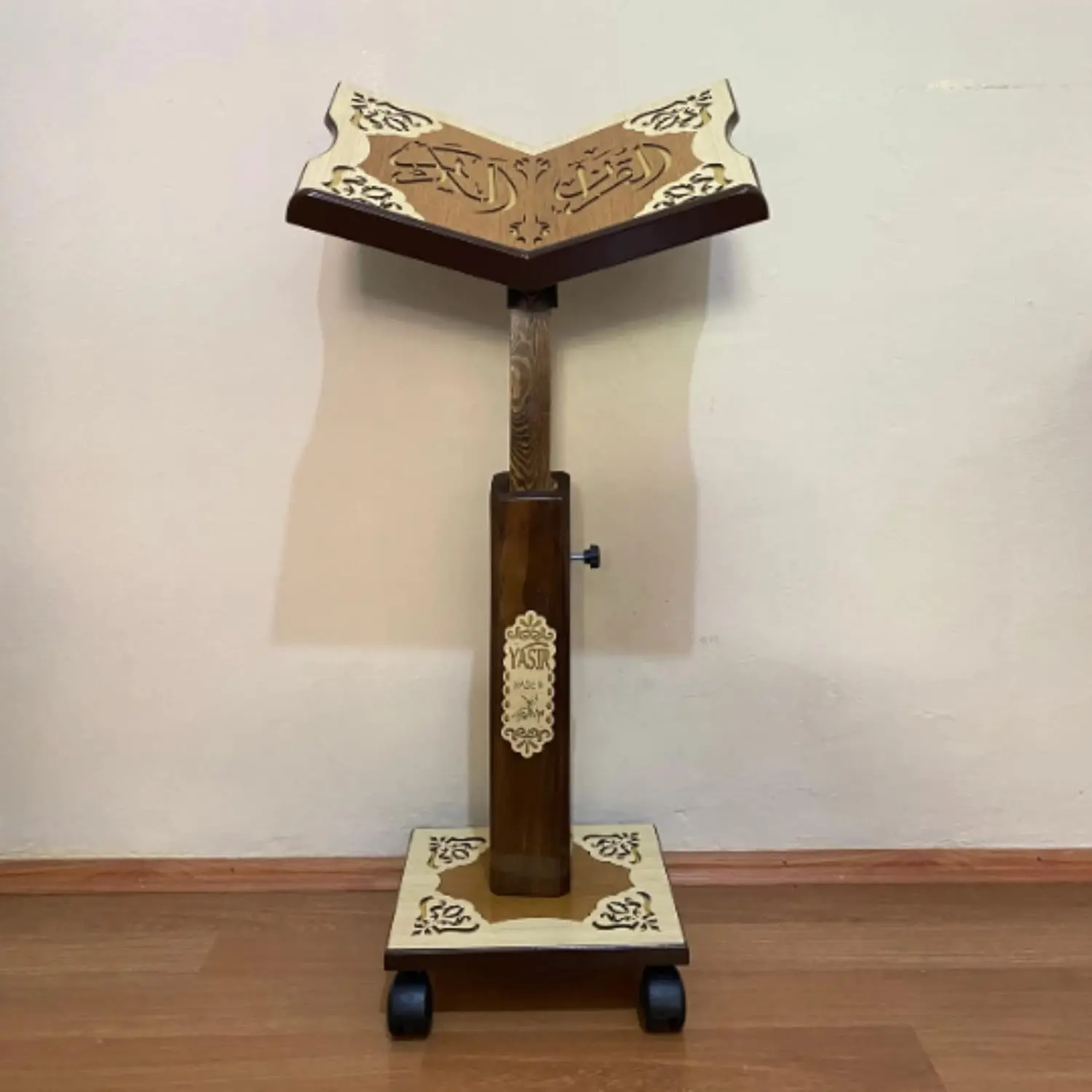 Lux Wooden Adjustable Moveable Keyboard Display Stand, Office Desk Accessory, Computer & Office Desk Organizer