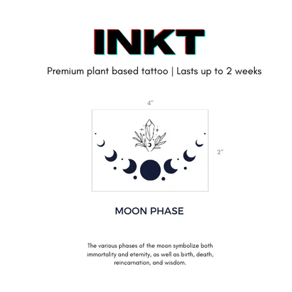 Moon Phase Tattoo Celestial Tattoo Semi Permanent Tattoo 2 Week Tattoo Vegan Tattoo Temporary Tattoo Moon Tattoo Boho Tattoo Minimalist Tattoo Bohemian Tattoo Spiritual Tattoo Gift Glossy