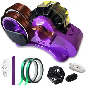Multi-Roll Heat Tape Dispenser 6 count Sublimation 1" + 3" Core Double Reel Cores Sublimation for Heat Transfer Tape, Semi-Automatic Tape Dispenser with Compartment Slots Set -Purple
