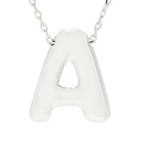 ShopHQ Italian-Made Platinum Plated Puffed Initial Necklace