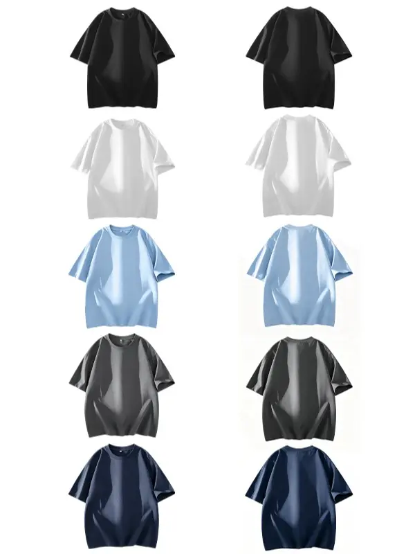 Unisex summer solid-color short-sleeve T-shirt made of pure cotton, relaxed drop-shoulder fit, moisture-wicking and breathable, skin-friendly and comfortable. Unisex summer solid-color short-sleeve T-shirt made of pure cotton, relaxed drop-shoulder fit, moisture-wicking and breathable, skin-friendly and comfortable.
