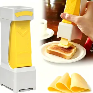 2025 Upgrade One-Touch Single Stick Butter Cutter Slicer, Portable Food Grade Plastic Butter Slicer Equipped with Sharp Stainless Steel Blade, Easy Clean Kitchen Gadget for Toast, Bread, Cakes, Cookies & Daily Breakfast Meal Prep