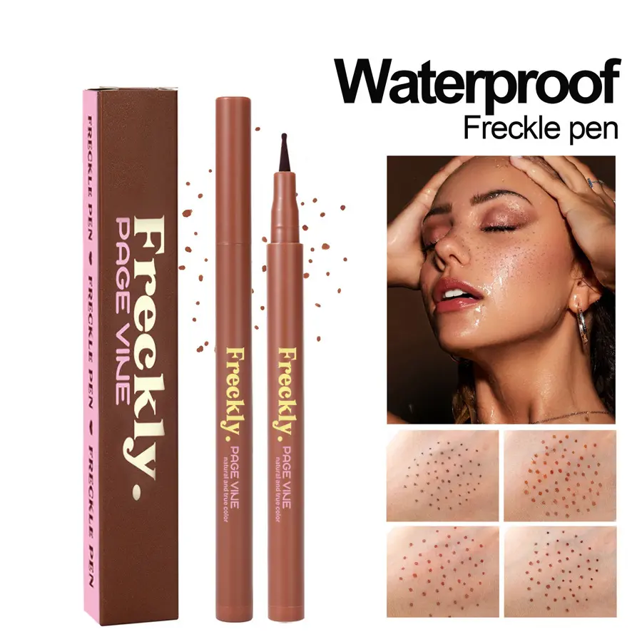 Fake Freckles Eyeliner Pen - Natural Look, Waterproof, Sweatproof, Long-Lasting Iron Oxides Formula, Easy to Apply Dots, Ideal for Beach Vacations & Daily Wear, Essential Daily Cosmetics