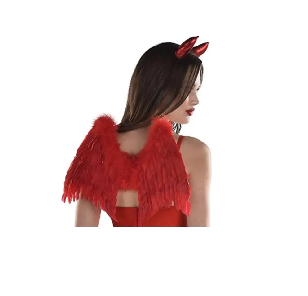 Red Devil Mini Feather Wings - Cupid - Costume Accessory - One Size