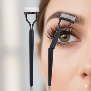 Foldable Eyelash Curler & Brow comb, 4-in-1 Mascara Guide, Trimming Tool, Compact Beauty Gadget for Travel, Ergonomic Non-Slip Grip, Anti-rust Material, Safe Edges for Perfect curling