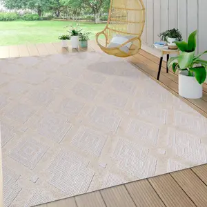 JONATHAN Y Duwun High-Low Pile Ogee Trellis Tone-on-Tone Indoor/Outdoor Area Rug; for Living Room, Kitchen, Bedroom, Dining Room, Patio, Porch, Backyard